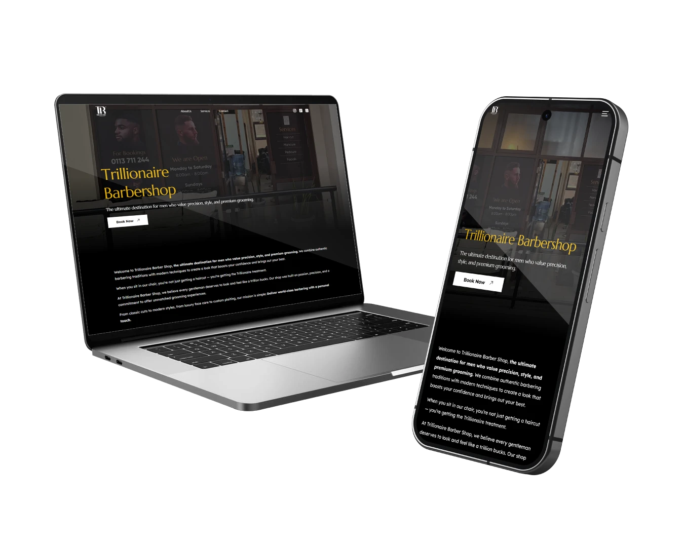 Trillionaire Barbershop Website
